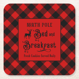 Noordpool Bed en ontbijt Kerstmis Kartonnen Onderzetters