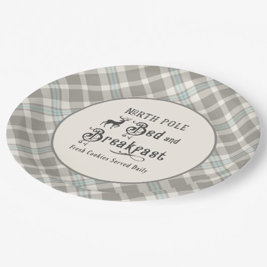 Noordpool Bed en ontbijt Kerstmis Papieren Bordje (Gekanteld)