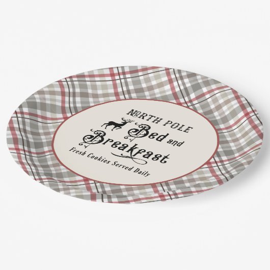 Noordpool Bed en ontbijt Kerstmis Papieren Bordje (Gekanteld)