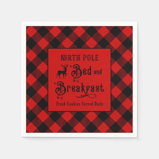 Noordpool Bed en ontbijt Kerstmis Servet (Voorkant)