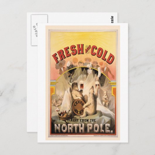 Noordpool BEER Ice COLD reclame Briefkaart (Voorkant / Achterkant)