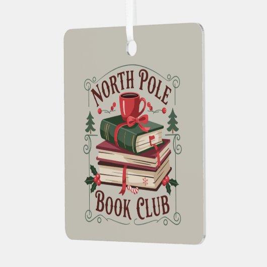 Noordpool Boekenclub Bibliothecaris Boekachtige Le Metalen Ornament (Voorkant links)