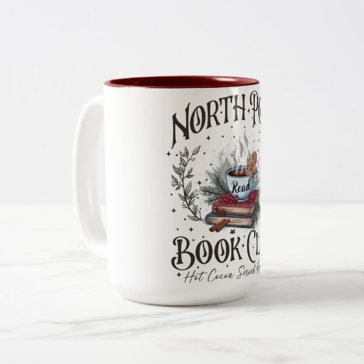 Noordpool Boekenclub Kerstmis Tweekleurige Koffiemok (Voorkant links)