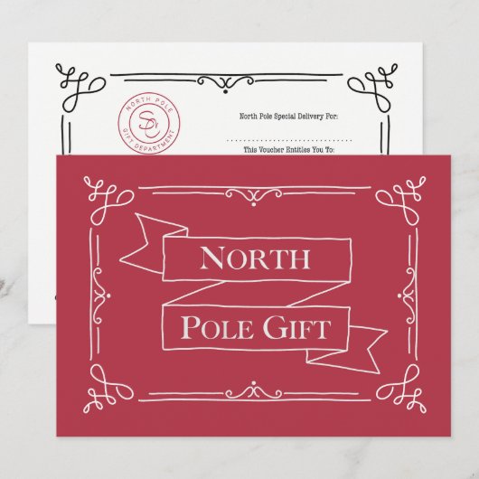 Noordpool cadeaubon Rood & Wit Kaart (Voorkant / Achterkant)