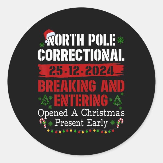 Noordpool Correctional Breaking and Entering Open Ronde Sticker (Voorkant)