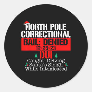 Noordpool Correctional Driving Santa Sleigh Match Ronde Sticker