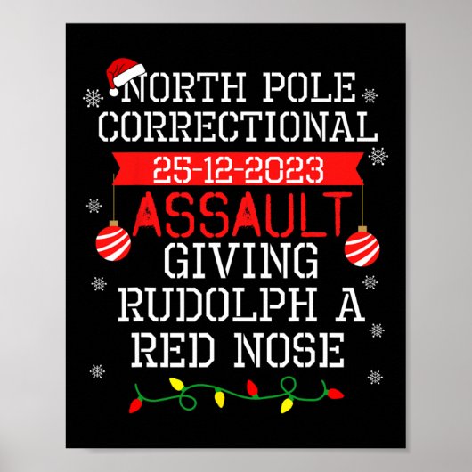 Noordpool correctionele volwassene geeft Rudolph e Poster (Voorkant)