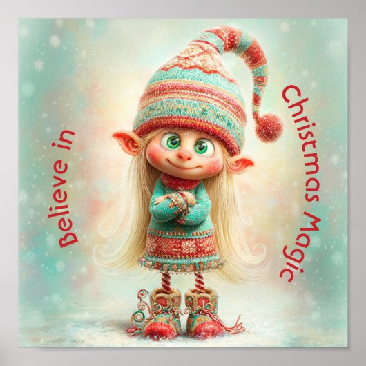 Noordpool Elf Feest | Kerstmagie Poster (Voorkant)