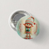 Noordpool Elf Feest | Kerstmagie Ronde Button 3,2 Cm (Voorkant /achterkant)