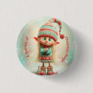Noordpool Elf Feest Kerstmagie Ronde Button 3,2 Cm