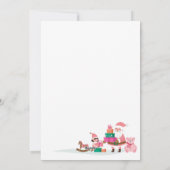 Noordpool Elf Workshop Santa Claus Pink Village Feestdagenkaart (Achterkant)