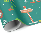 Noordpool Elves - kerstpatroon Cadeaupapier (Rol Hoek)