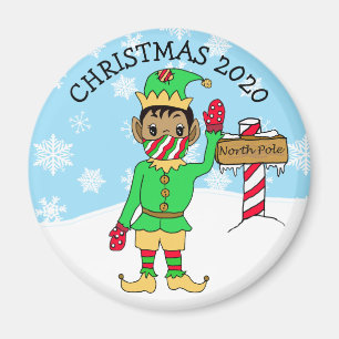 Noordpool Etnische Elf in Facemask 2020 Keepslag Magneet