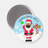 Noordpool Etnische Kerstman in Facemask 2020 Keepo Magneet (Voorkant / Achterkant)
