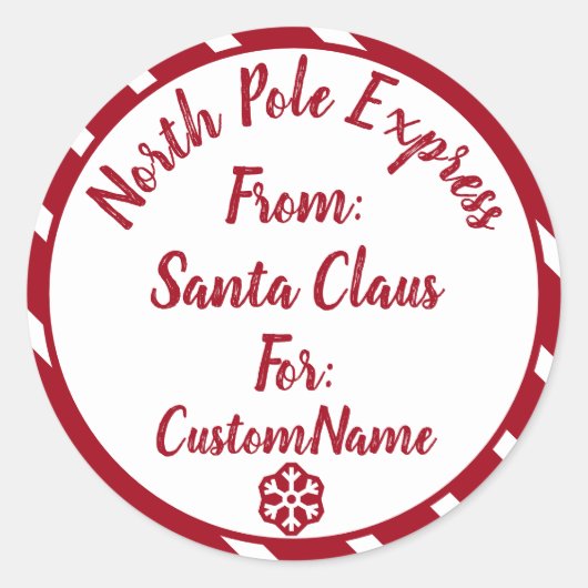 Noordpool Express-kerstcadeau Ronde Sticker (Voorkant)