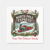 Noordpool Express Kerstmannendorp Servet (Voorkant)