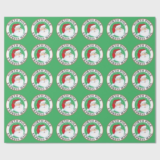 Noordpool Express Mail Kerstmis Winking Santa Cadeaupapier (Vlak)