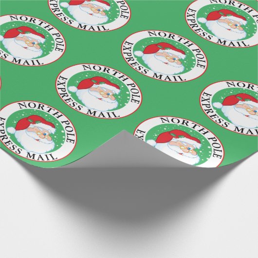 Noordpool Express Mail Kerstmis Winking Santa Cadeaupapier (Hoek)
