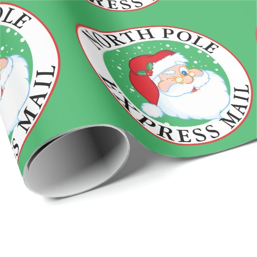Noordpool Express Mail Kerstmis Winking Santa Cadeaupapier (Rol Hoek)