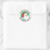 Noordpool Express Mail Kerstmis Winking Santa Ronde Sticker (Tas)