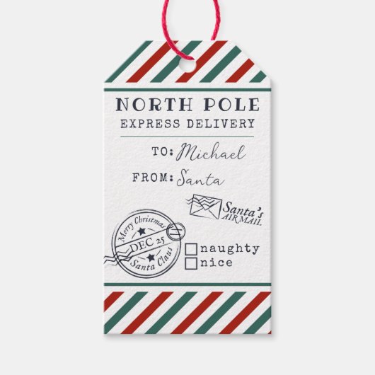 Noordpool Express met Kerstmis Air Mail - Speciaal Cadeaulabel (Voorkant)