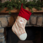 Noordpool Express snoepriet gepersonaliseerd Kerstsok<br><div class="desc">Verspreid Holiday Joy met een persoonlijke touch! Maak uw vakantie vieringen extra speciaal met onze Fun Red & White Candy Cane Stripe Feestelijke Noordpool Express Gepersonaliseerde Kerst Stocking. Deze heerlijke kerstkous combineert feestelijk design met persoonlijke aanpassingen, waardoor het een gekoesterde aanvulling is op uw vakantiedecor. Pas de kous aan met...</div>