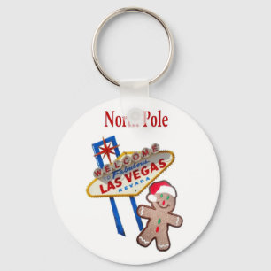 Noordpool Gingerbreadman met Las Vegas Sign Keyc Sleutelhanger