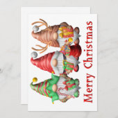 Noordpool Gnomes Trio-kerstkaart Feestdagenkaart (Voorkant / Achterkant)