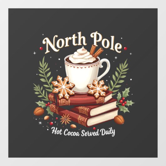Noordpool Heet Cacao Dagelijks Geserveerd Kerstmis Raamsticker (Vel)