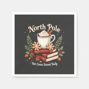 Noordpool Heet Cacao Dagelijks Geserveerd Kerstmis Servet