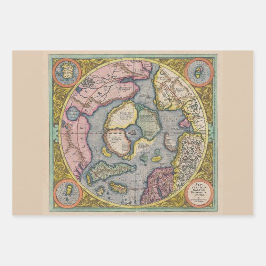 Noordpool Heilige Land Zeldzame Kaarten | Inpakpapier Vel (Voorkant 2)