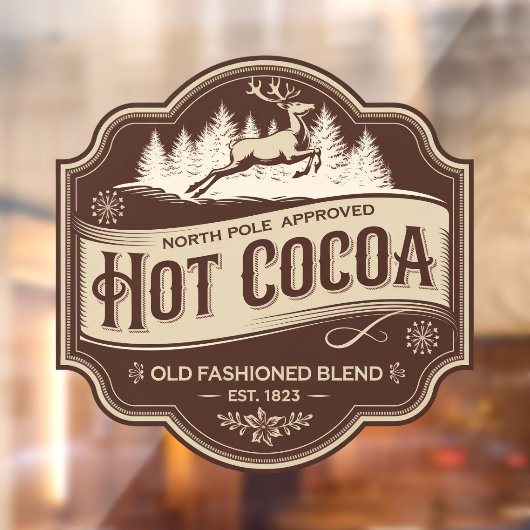 Noordpool Hot cacao vintage Kerstmis Raamsticker (Vel 2)