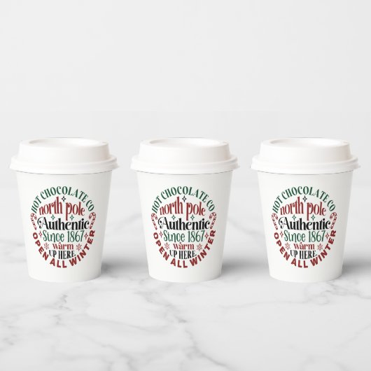 Noordpool Hot Chocolate bedrijf Kerstmis Papieren Bekers (Multi)