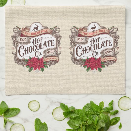 Noordpool Hot Chocolate  Vakantie Kerstmis Theedoek (Gevouwen)