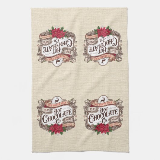 Noordpool Hot Chocolate  Vakantie Kerstmis Theedoek (Verticaal)