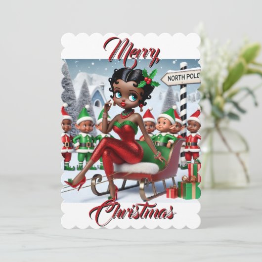 Noordpool Kerstgroeten Feestdagenkaart (Staand voorkant)