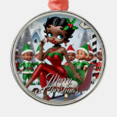 Noordpool Kerstgroeten Metalen Ornament (Voorkant)