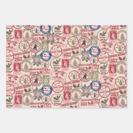 Noordpool kerstinpakpapier van Santa Inpakpapier Vel (Voorkant)