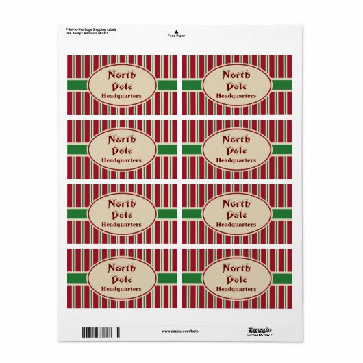 Noordpool kerstlabels etiket (Full Sheet)