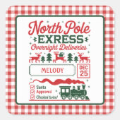 Noordpool Kerstman express levering gespeeld Vierkante Sticker (Voorkant)