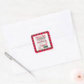 Noordpool Kerstman express levering gestippeld Vierkante Sticker (Envelop)