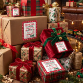 Noordpool Kerstman express levering gestippeld Vierkante Sticker