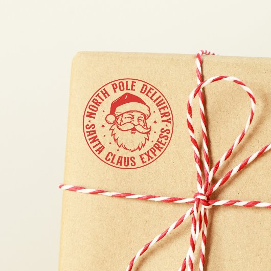 Noordpool Kerstman Express Speciale Levering Rubberstempel
