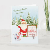Noordpool Kerstman Kat en Muis Kerstmis Feestdagen Kaart (Voorkant)
