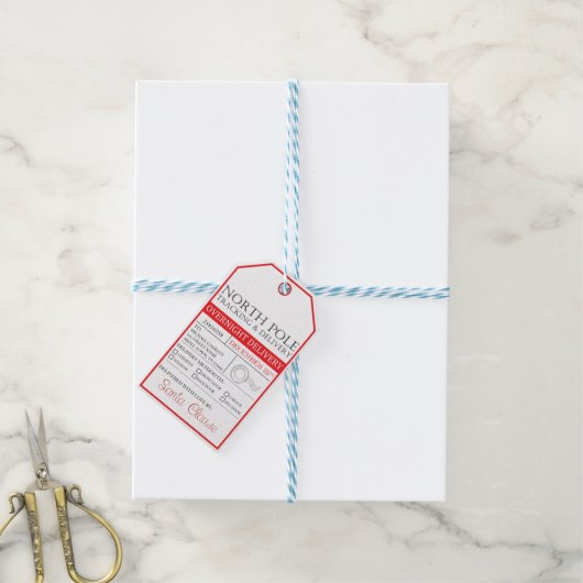 Noordpool Kerstman Levering Kerstmis Cadeaulabel (Met Touw)