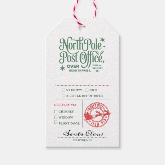 Noordpool Kerstman Lijst Kerstcadeau Label Cadeaulabel (Voorkant)