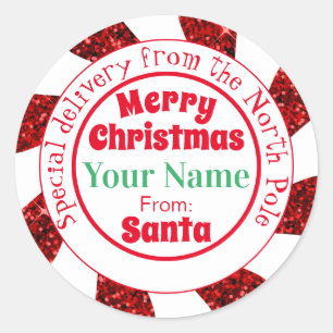 Noordpool Kerstman Speciale Levering Klassieke Ron Ronde Sticker
