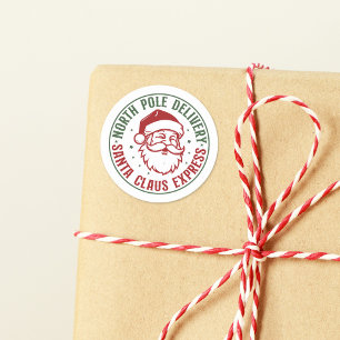 Noordpool Kerstman Speciale Levering Ronde Sticker