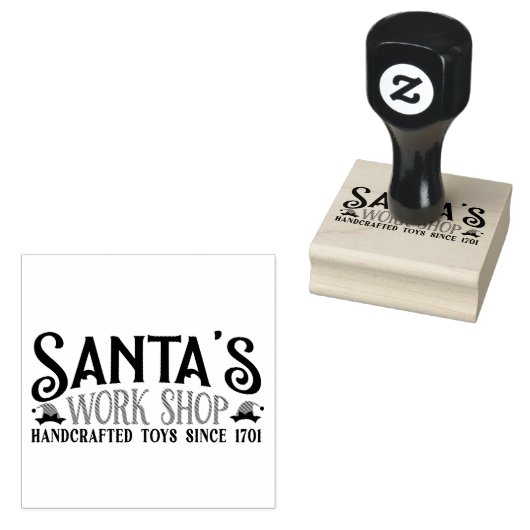 Noordpool Kerstmannen Werkplaats Rubberstempel (Gestempeld)