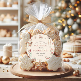 Noordpool Kerstmis Express Bezorg Baby Borrel Ronde Sticker